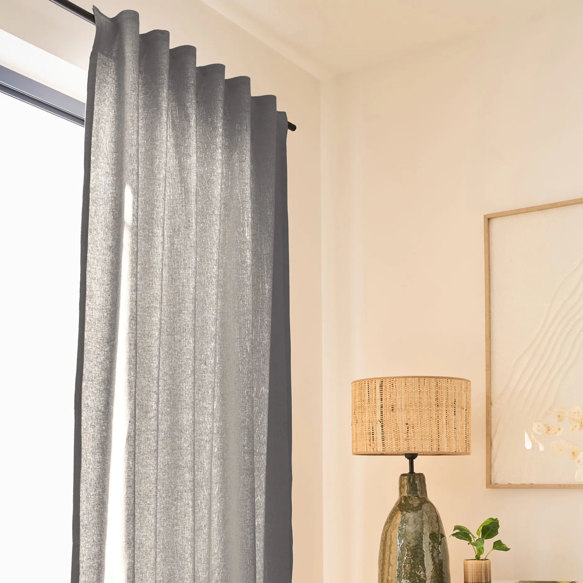 Rideau*alinea Rideau à pattes cachées en coton 130x250cm - Gris