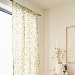 Rideau*alinea Rideau passe-tringle en coton motif végétal 140x250cm - Vert