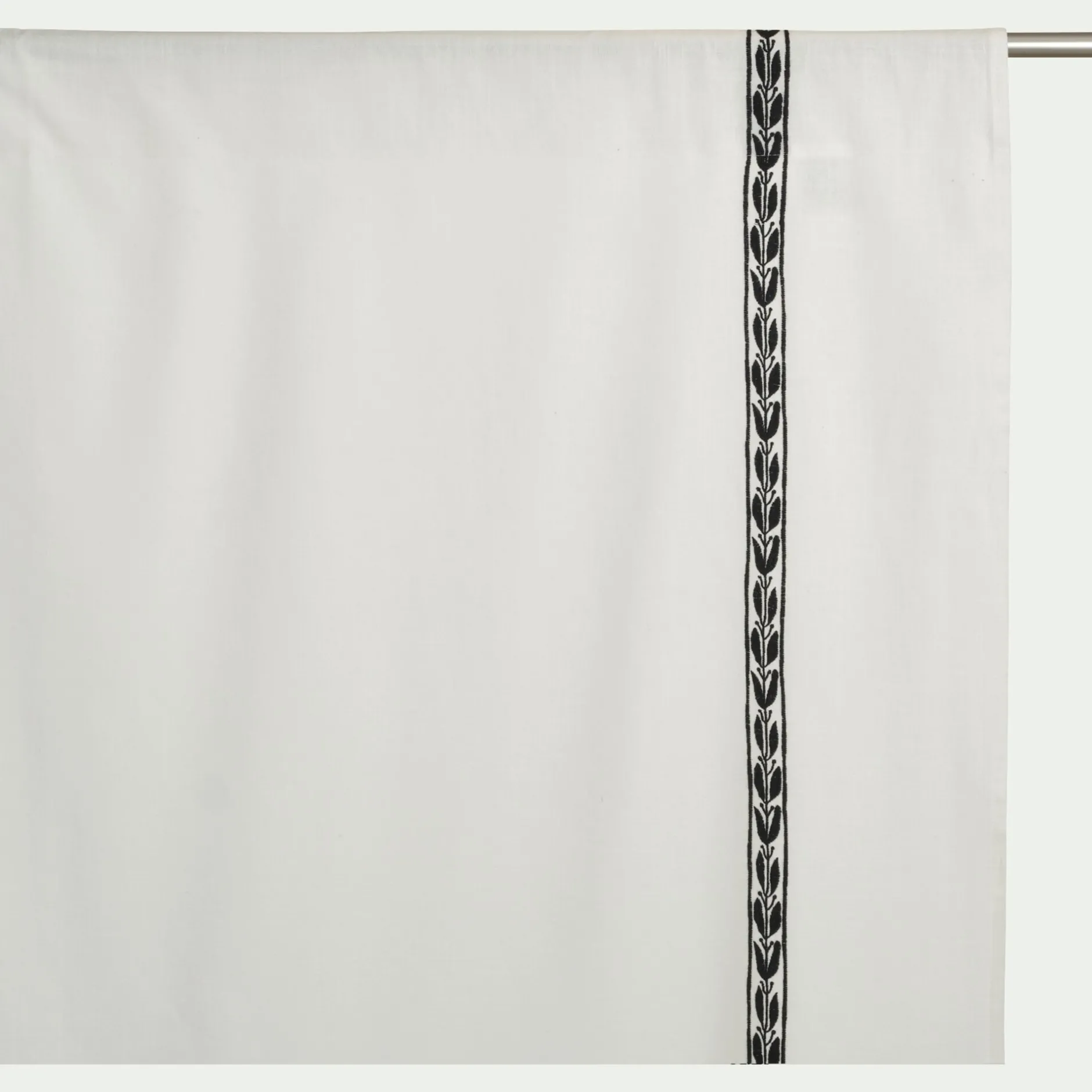 Rideau*alinea Rideau passe-tringle en coton motif Kissos 140x250cm - Blanc