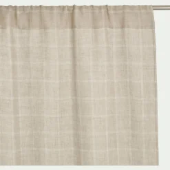 Rideau*alinea Rideau passe-tringle en lin à carreaux 140x250cm - Beige
