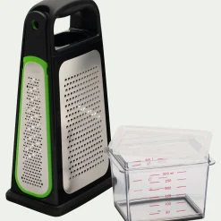 Ustensile De Cuisine*alinea Râpe 4 faces avec récupérateur en inox - Noir