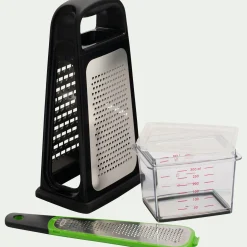 Ustensile De Cuisine*alinea Râpe 4 faces avec récupérateur en inox - Noir