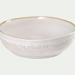 Plat De Service Et Saladier|Assiette De Noël*alinea Saladier à motif végétal en grès D26cm - alpilles Beige