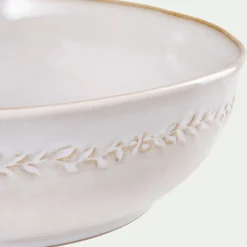 Plat De Service Et Saladier|Assiette De Noël*alinea Saladier à motif végétal en grès D26cm - alpilles Beige