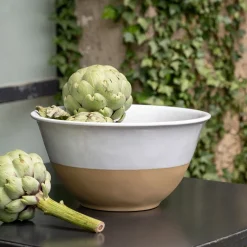 Plat De Service Et Saladier*alinea Saladier bicolore en grès D28,7cm - Blanc