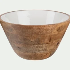 Plat De Service Et Saladier*alinea Saladier en bois de manguier D30cm - Blanc