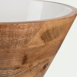 Plat De Service Et Saladier*alinea Saladier en bois de manguier D30cm - Blanc