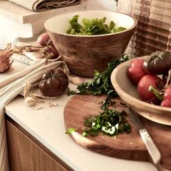 Plat De Service Et Saladier*alinea Saladier en bois de manguier D30cm - Blanc