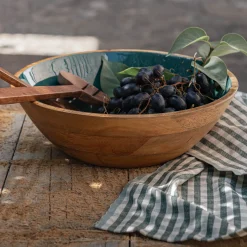 Plat De Service Et Saladier*alinea Saladier en bois de manguier D29cm - prusse Bleu