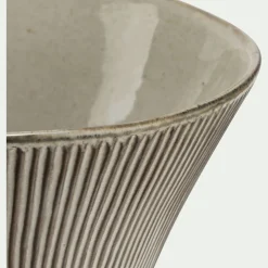 Plat De Service Et Saladier*alinea Saladier en grès réactif D24cm - écorce Marron