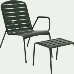 Fauteuil De Jardin|Salon De Jardin Bas*alinea Salon de balcon en acier - (1 place) Vert