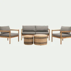 Salon De Jardin Bas*alinea Salon de jardin bas teck recyclé - gris Bois clair