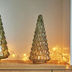 Décoration De La Table De Noël|Petit Sapin De Noël*alinea Sapin décoratif à poser en verre H23cm - Vert