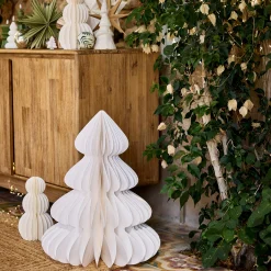 Petit Sapin De Noël|Objet Décoratif De Noël*alinea Sapin décoratif à poser en papier H60cm - Blanc