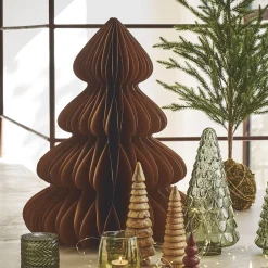 Petit Sapin De Noël|Objet Décoratif De Noël*alinea Sapin décoratif à poser en papier H60cm - Marron