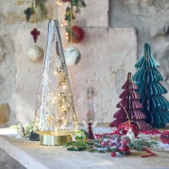 Décoration De La Table De Noël|Petit Sapin De Noël*alinea Sapin décoratif à poser lumineux en verre H35,5cm - Transparent