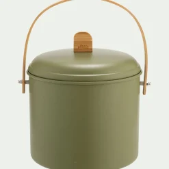 Poubelle*alinea Seau à compost en métal et bambou 7L - Vert