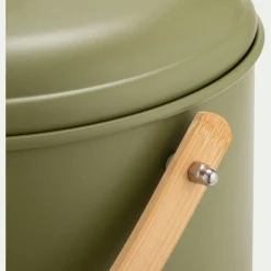 Poubelle*alinea Seau à compost en métal et bambou 7L - Vert