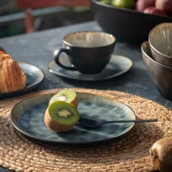 Vaisselle Petit Déjeuner*alinea Service petit déjeuner en grès émail réactif - Gris