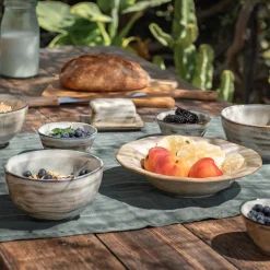 Vaisselle Petit Déjeuner*alinea Service petit-déjeuner en grès réactif - Gris
