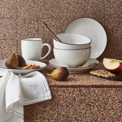 Vaisselle Petit Déjeuner*alinea Service petit-déjeuner en grès - Blanc