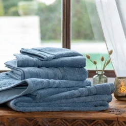 Serviette De Toilette*alinea Serviette de bain bouclette en coton - autan 50x100cm Bleu