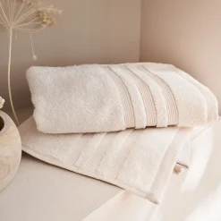 Serviette De Toilette*alinea Serviette de bain bouclette en coton - ventoux 50x100cm Blanc