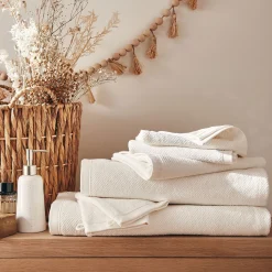 Serviette De Toilette*alinea Serviette de toilette en bouclettes de coton bio - ventoux 50x90cm Blanc