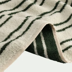 Serviette De Toilette*alinea Serviette de toilette en coton à rayures 50x100cm - Vert