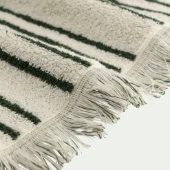 Serviette De Toilette*alinea Serviette de toilette en coton à rayures 50x100cm - Vert