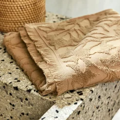 Serviette De Toilette*alinea Serviette de toilette en coton motif floral 50x100cm - sable Beige