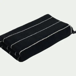Serviette De Toilette*alinea Serviette de toilette rayée en coton 50x100cm - Noir