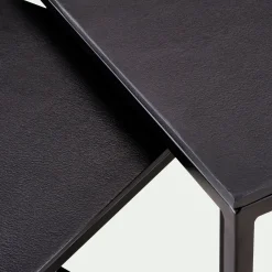 Bout De Canapé|Table Basse*alinea Set de 3 tables basses gigognes en angle en métal - Noir