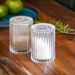 Salière Et Poivrière*alinea Set de salière et poivrière en verre côtelé - H8cm Transparent