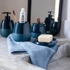 Set De Salle De Bain|Accessoire De Salle De Bain*alinea Set de salle de bain en grès - figuerolles Bleu