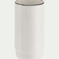 Set De Salle De Bain|Accessoire De Salle De Bain*alinea Set de salle de bain en grès - noir et Blanc