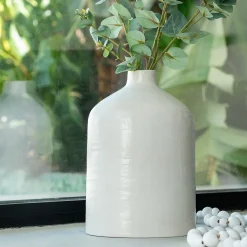 Vase*alinea Soliflore en grès céramique H30cm - Blanc
