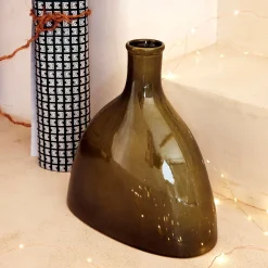 Vase*alinea Soliflore en grès céramique H28,5cm - Vert