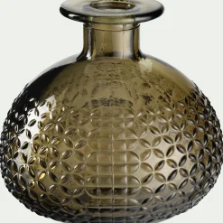 Vase*alinea Soliflore en verre à motif H12cm - Vert