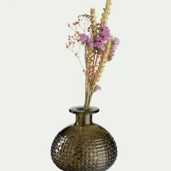 Vase*alinea Soliflore en verre à motif H12cm - Vert