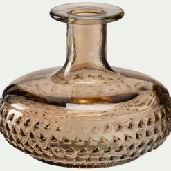 Vase*alinea Soliflore en verre à motif H12cm - Beige