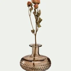 Vase*alinea Soliflore en verre à motif H12cm - Beige