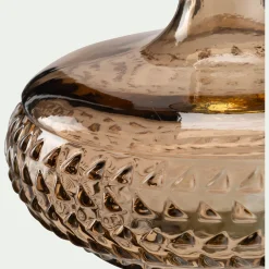 Vase*alinea Soliflore en verre à motif H12cm - Beige