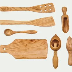 Salière Et Poivrière*alinea Spatule galbée en bois d'olivier L30.5cm Bois clair