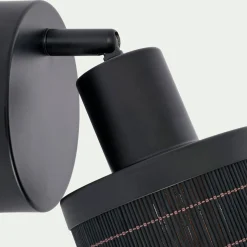 Spot*alinea Spot électrifié en acier et rotin - Noir