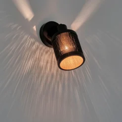 Spot*alinea Spot électrifié en acier et rotin - Noir