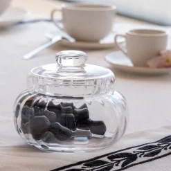 Plateau|Vaisselle Petit Déjeuner*alinea Sucrier avec couvercle en verre - Transparent