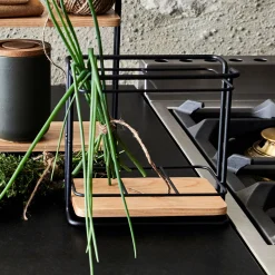 Aménagement Meuble Cuisine*alinea Support à ustensiles en métal et bois Naturel