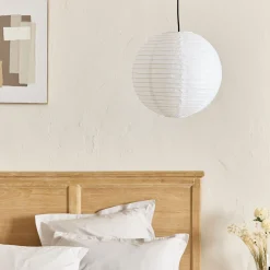 Suspension Non-Électrifiée*alinea Suspension boule japonaise non électrifiée en papier de riz D40cm - Blanc