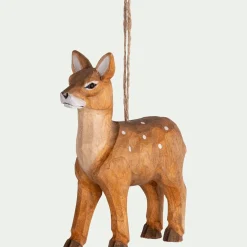 Suspension De Noël*alinea Suspension de Noël biche en bois H10,5cm - Naturel